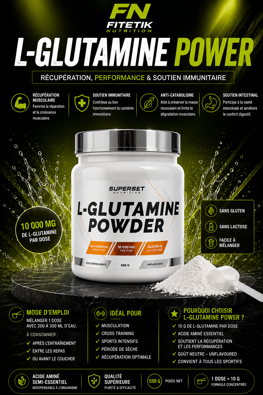 L-Glutamine Powder - Superset Nutrition